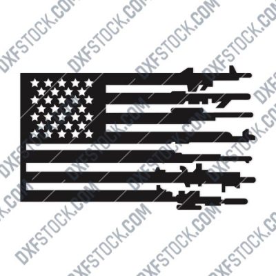 Patriotic USA Flag American Vector Design files - DXF SVG EPS AI CDR ...