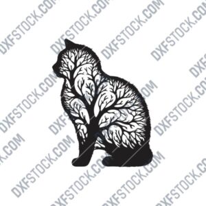 Tree Cat DXF File