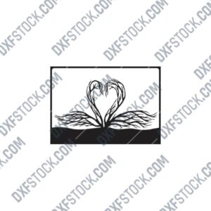 Tree Swan Wall Decor CNC File